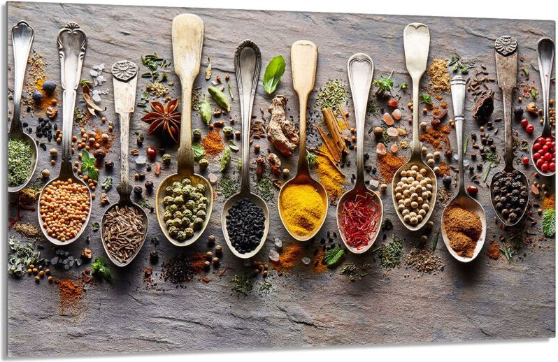 Glasschutzplatte für den Herd 80x52 Gewürze