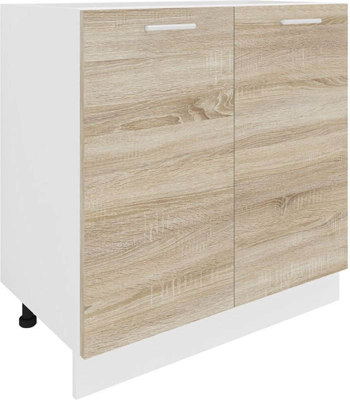 Esilo Küchenunterschrank 80 cm 2 Türen weiß, Eiche Dekor.