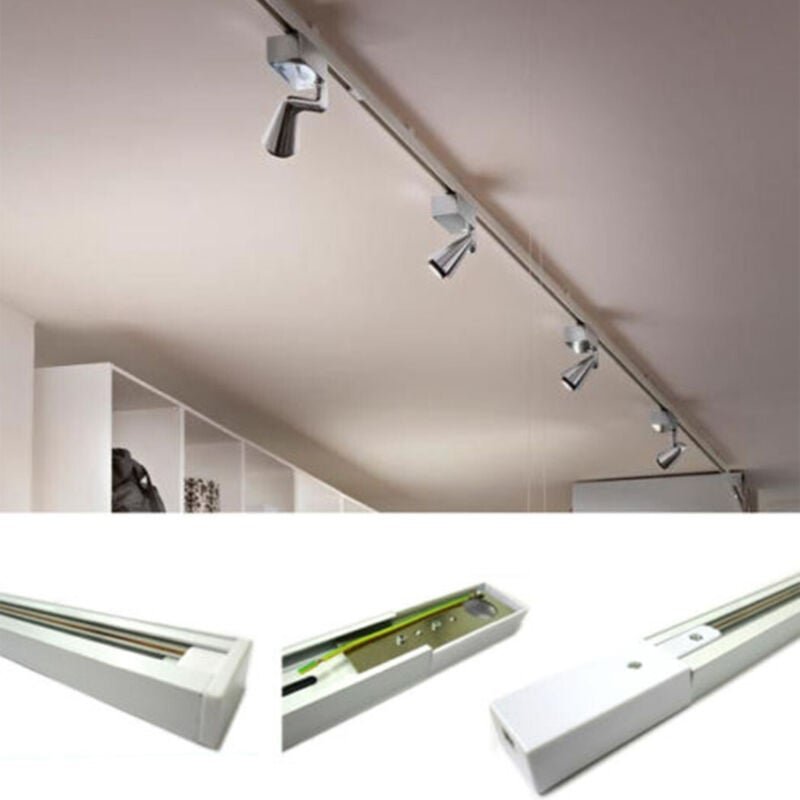Trade Shop Traesio - Trade Shop - weisse einphasige led-schiene für schienenführungs-spotlights cob-led-scheinwerfer 220...