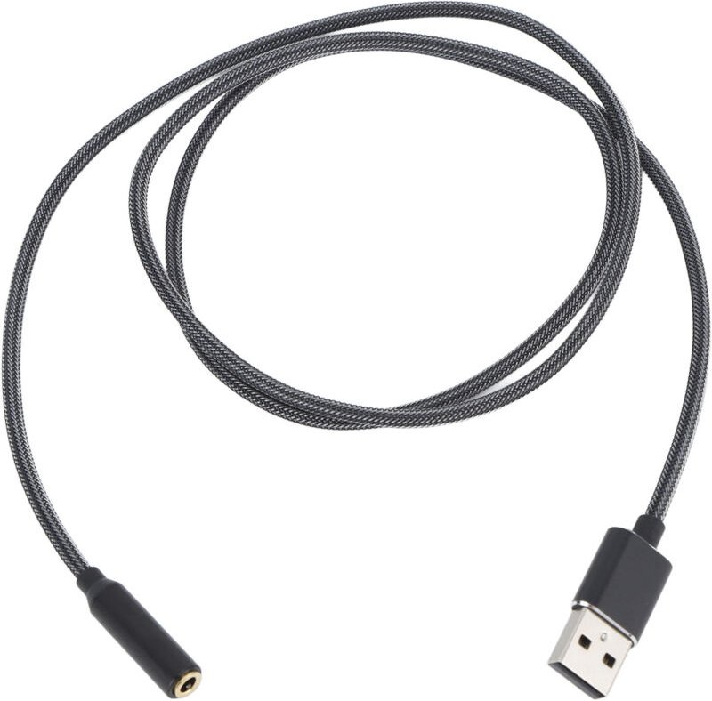 USB-auf-3,5-mm-Klinken-Soundkarte, externe Stereo-Soundkarte für Kopfhörer, 4 Kerne