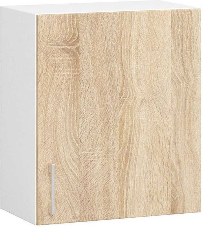 Hängeschrank Küchenschrank Akord lima modular W50 Weiß 50 cm Tür 2 Ebenen Front Sonoma-Eiche B50 x H58 x T30,5 cm