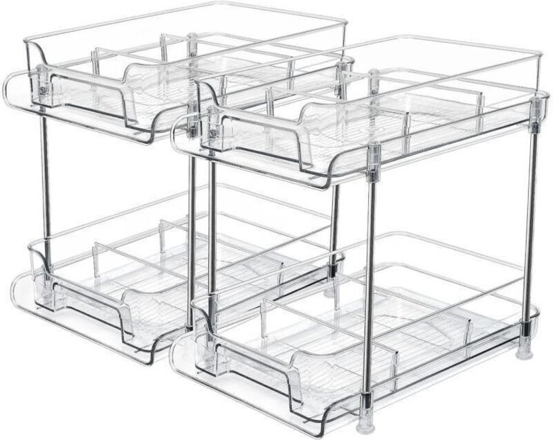 2er-Set Untertisch-Aufbewahrungseinheiten, Küchenregale, Küchenschrankaufbewahrung, Badezimmer-Organizer, Make-up-Organi...