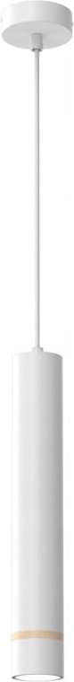 Gu10-Röhren-Hängelampe, weiß mit Holz