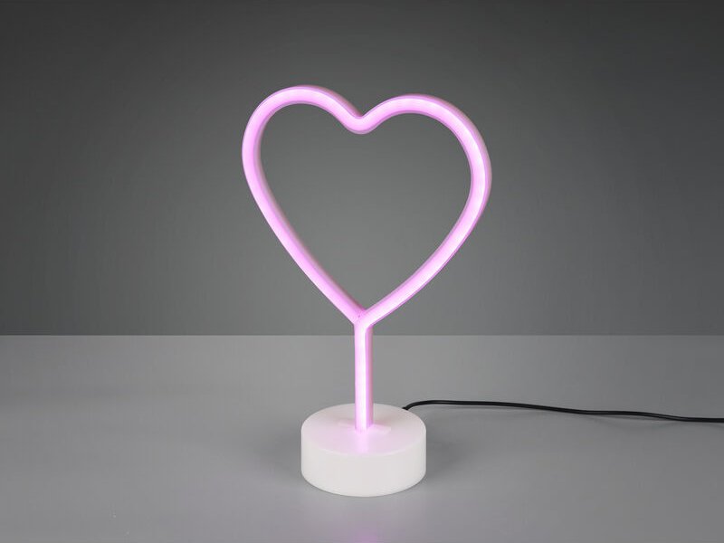 Defibrico - Deko led Tischleuchte heart Batterie- oder usb betrieben, Höhe 30cm