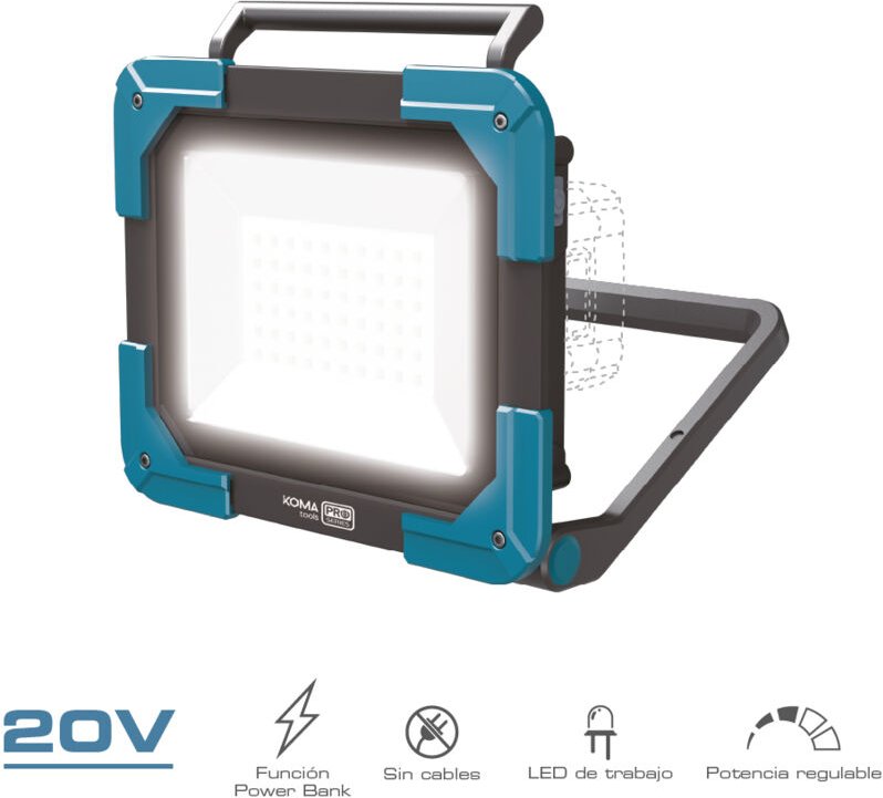 20V LED-Arbeitsleuchte (30W 3CCT 2500lm) ohne Akku oder Ladegerät