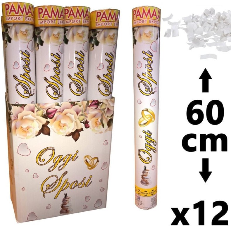 Trade Shop Traesio - Trade Shop - konfekt 12 pezzo tubo sparacoriandoli oggi sposi 60 cm matrimonio matrimoni -