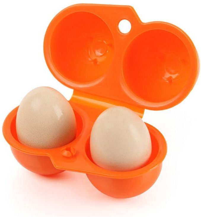 Eierbox aus Kunststoff (2 Stück), wasserdicht und stoßfest, tragbarer Eierbehälter, ideal für Camping, Picknicks, Kochen...