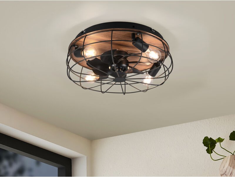 LED Deckenleuchte mit Ventilator, Fernbedienung & Timer 3 Stufen, Ø 48cm