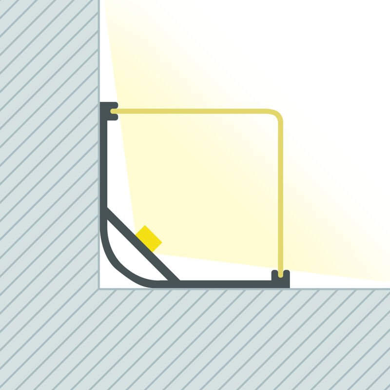 Thumbnail - Ledkia - Aluminiumprofil Ecke Dreieckig 2m für led Steifen bis 20mm Schwarz 2 m Halbtransparent