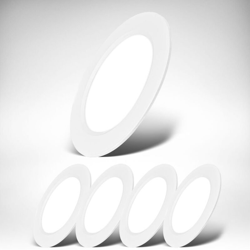 B.k.licht - Einbaustrahler 100mm 5er Set - 230V, 6W, 660lm, led, neutralweiß, weiß