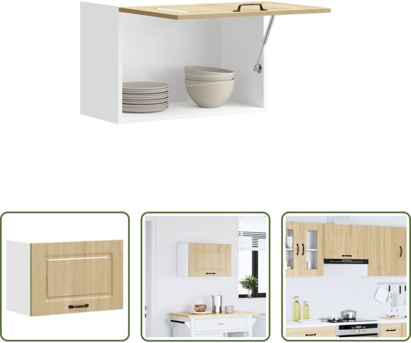 vidaXL Küchenregal - Küchen-Hängeschrank Kalmar Sonoma-Eiche Holzwerkstoff