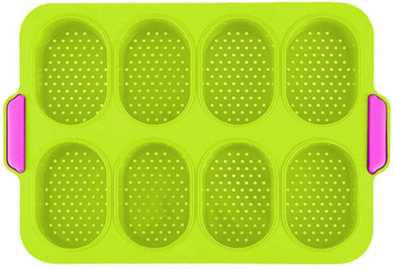 Mini-Brotbackblech, Mini-Backblech aus flexiblem Silikon, kleine Löcher für einfaches Herauslösen und gleichmäßige Wärme...