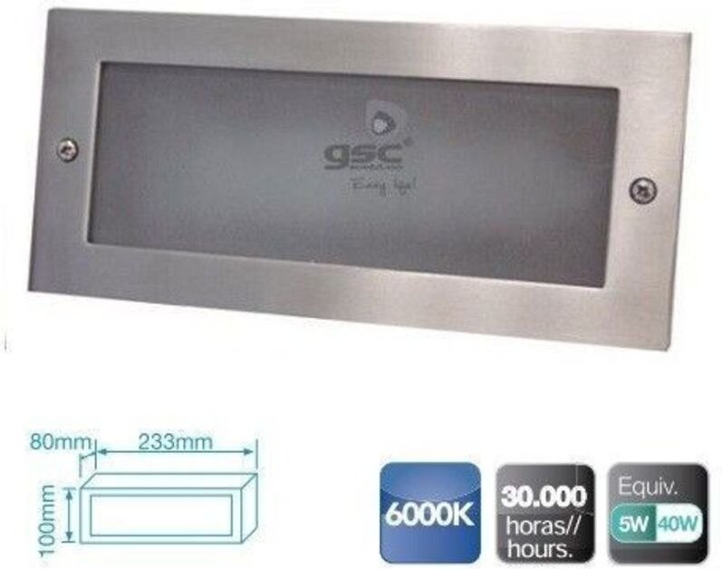 GSC - 5W led Aluminium Wandleuchte zur Einbettung von 0703405