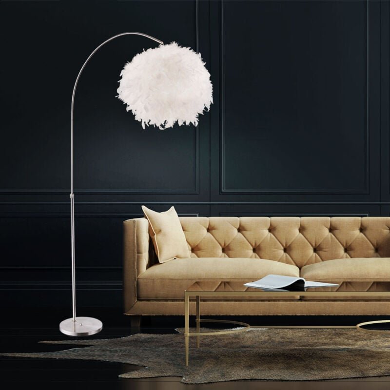 Steh Leuchte Feder Kugel Beleuchtung Fußschalter Lampe höhenverstellbar im Set inkl led Leuchtmittel