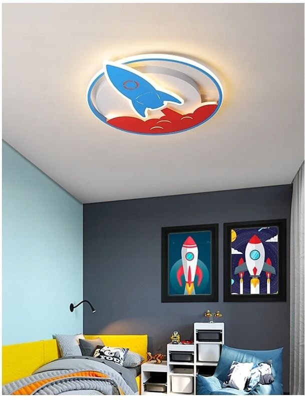 Kinder Deckenlampe LED Kronleuchter Flugzeug Wolke Rakete neu
