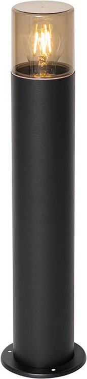 Qazqa - Stehende Außenleuchte schwarz mit Rauchschirm 50 cm - Odense