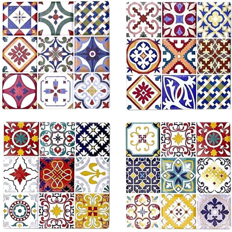 Signes Grimalt - Kochbeiträge Hydraulische Untersetzer 4 Multicolor -Postavas -Einheiten 11x11x1cm 27588