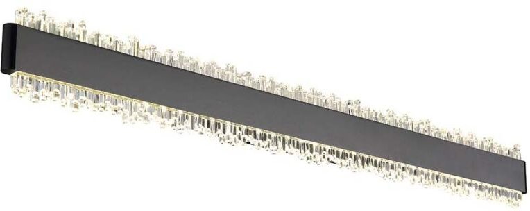 LED Wandleuchte Wandlampe schwarz matt Acrylkristalle B 70,5 cm