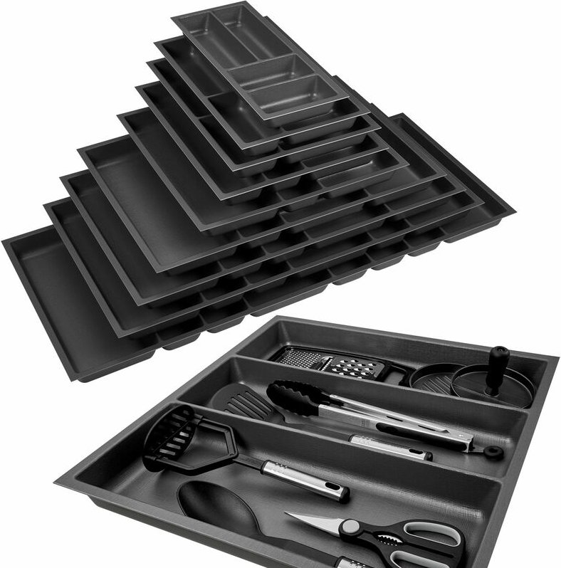 So-tech - orga-box 3 Multifunktionseinsatz Tiefe 473 mm anthrazit Schubladeneinsätze Breite 491 mm für Schubladen 600 mm