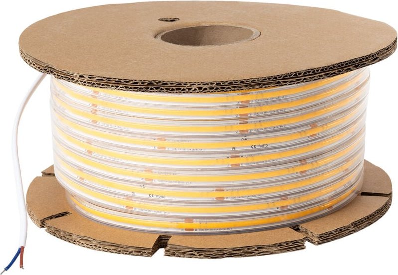 LED-Streifenrolle Dimmbar 220V cob Selbstgleichrichtend 560 LED/m 50m 14W/m 1250lm/m silicone flex Breite 10mm Schnitt 1...