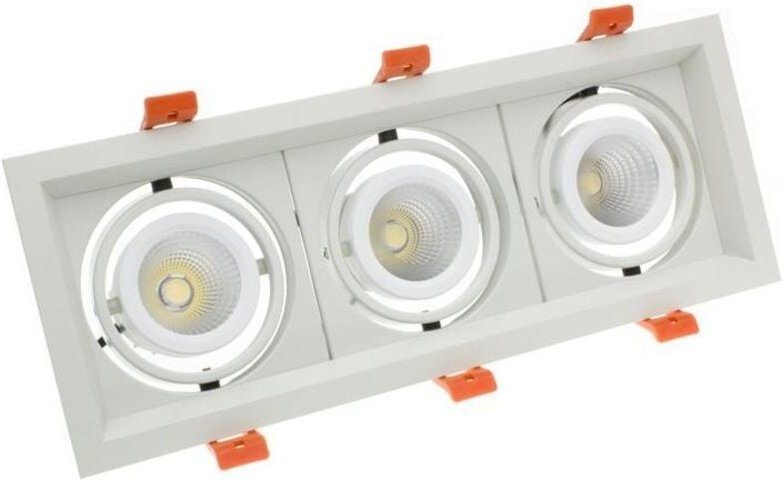 Efectoled - led Downlight Einbaustrahler 3x10W cree-cob Schwenkbar Madison (ugr 19) Schnitt 295x110 mm 5000K Kaltweiß