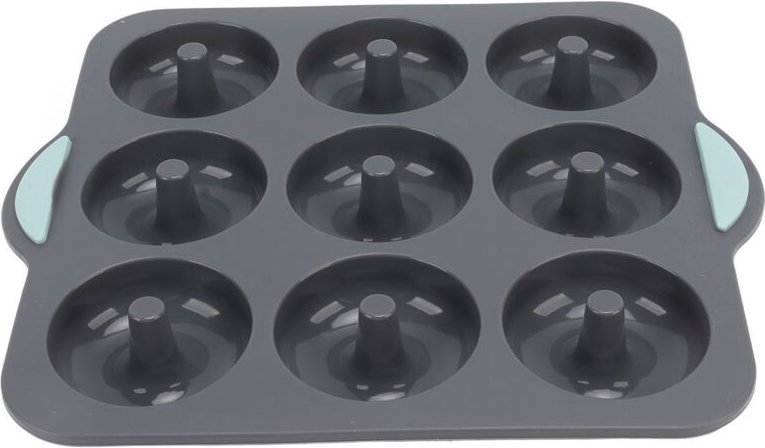 Zerodis Silikon-Donutform mit 9 Mulden, Antihaft-Donut-Drücker-Set für Kuchen, Kekse, Muffins, hohe Flexibilität, spülma...