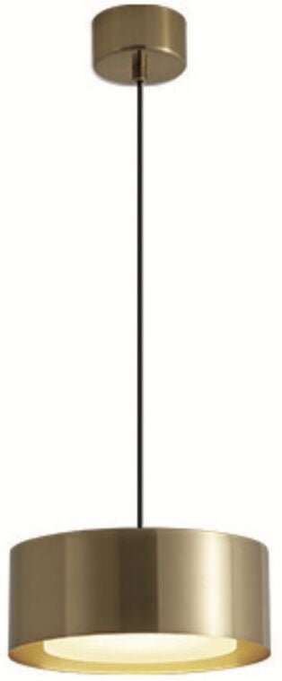 Cilindro P Gold – moderne LED-Pendelleuchte aus Metall in goldenem Messing