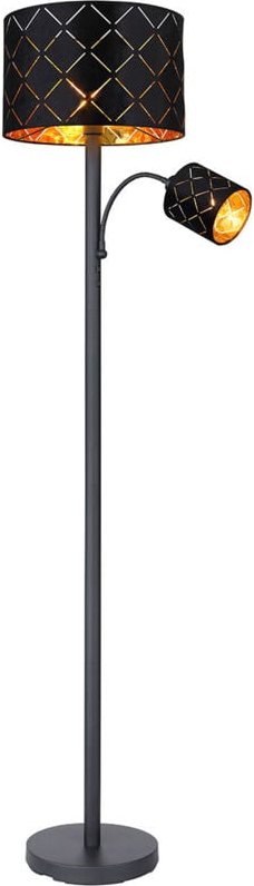 Stehlampe - Sunna - schwarz - metall - ø 35cm - E27 - - Globo