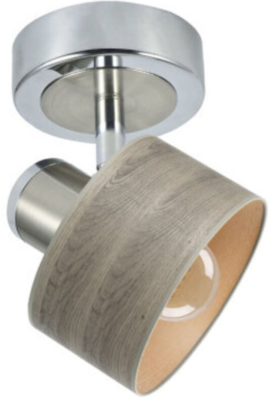 Fabrilamp - Strahler nando 1xe14 chrom-nickel/mad.grey 17x12x12 cm verstellbar