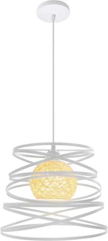Pendelleuchte Modern Metall Eisen e27 Spirale Hängende Deckenleuchte für Küche Esszimmer 30CM Weiß