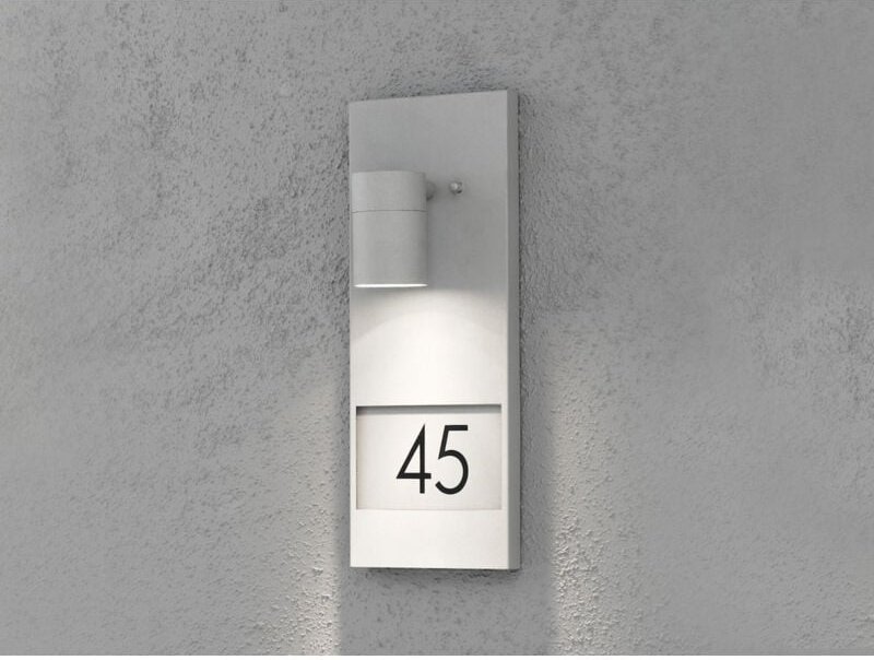 Konstsmide - Große Hausnummernleuchte modena, Außenwandleuchte Downlight, Grau