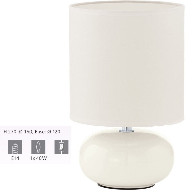 Tischleuchte Trondio weiß 27 x 15 cm E14 Lampen - Eglo