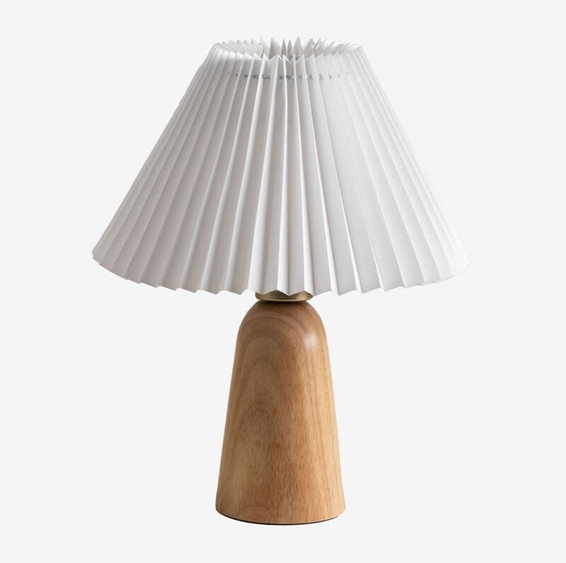 Jeremaia Tischlampe aus Holz Weiss - Natur - Sklum