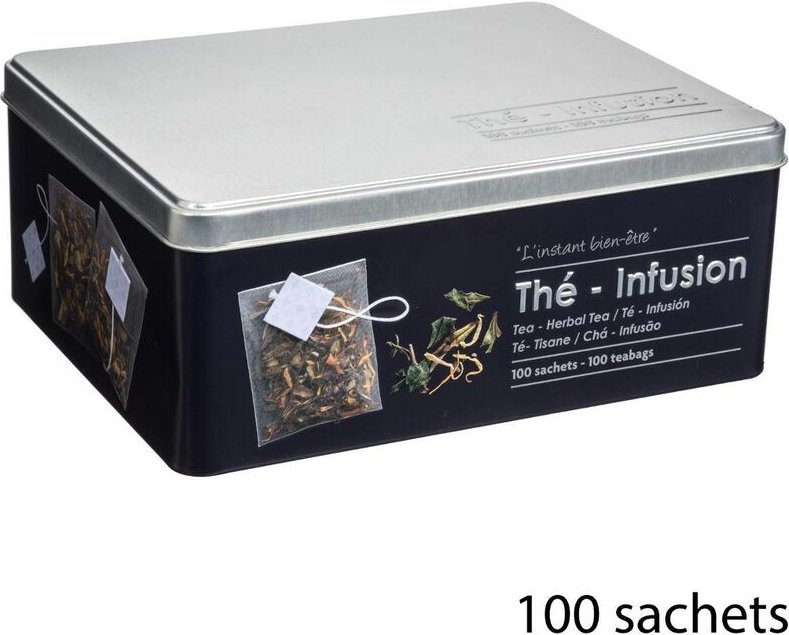 5five Simply Smart - Teedose mit 100 teebeuteln aus metall black edition schwarz - 5five