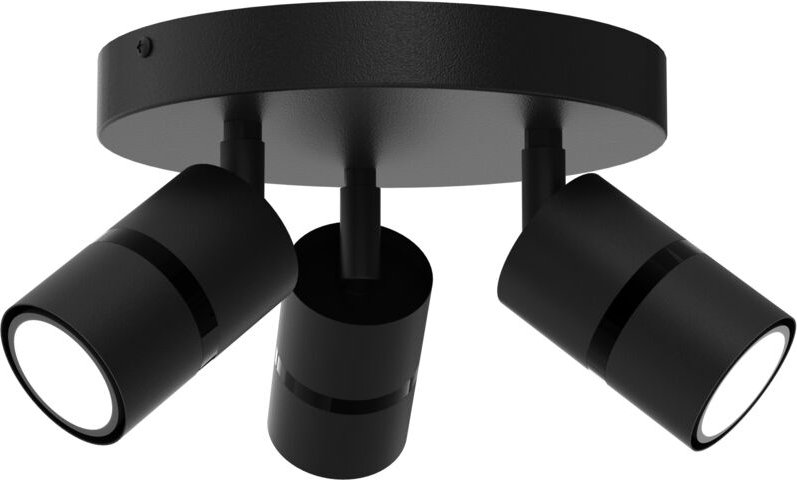 Deckenlampe Deckenleuchte auf LED-Kreis, verstellbar 3x Gu10 schwarz