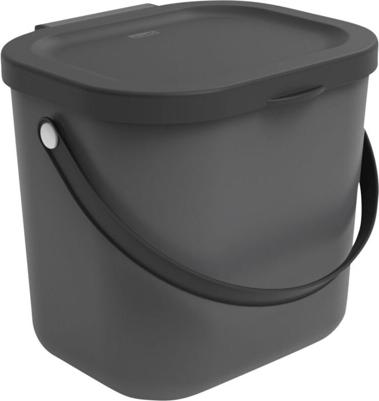 Qfplus - Rotho Mülltrennungssystem Albula 6 l anthrazit Recyclingbehälter Müll- & Abfalleimer