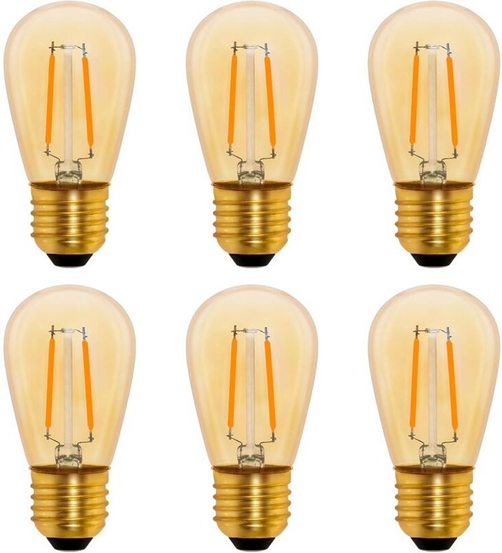 Aougo - S14 Vintage LED-Glühlampe E27, 1 w, bernsteinfarben, Edison-Ersatz, 10 w Glühlampe, nicht dimmbar, Warmweiß 2200...
