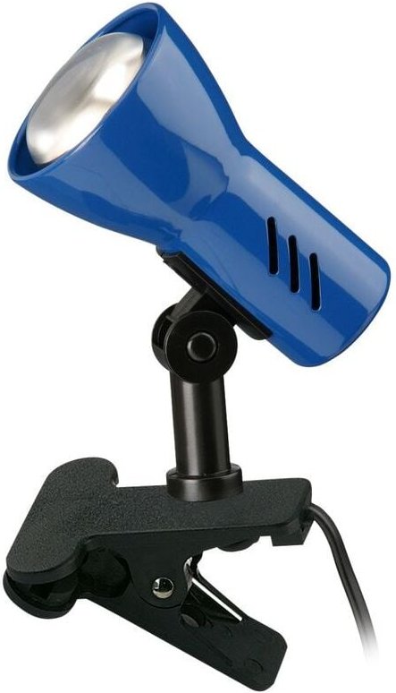 Briloner - Klemmleuchte Klemmlampe 1xE14 schwenkbar Schnurschalter Metall Blau