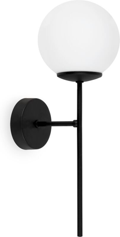 Siena Schwarze Wandlampe 1 Flacher Weisser Lampenschirm E14