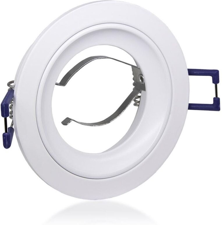 Einbaustrahler Rahmen rund weiß starr Klickverschluss für GU10 oder MR16
