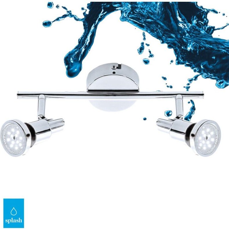 Briloner - led Badleuchte Spotleuchte chwenkbar 2xGU10 je 4 w Chrom IP44