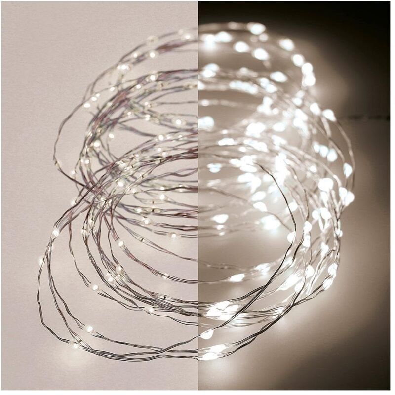 Blinkende Micro-LED-Girlande, 14 m, 180 LEDs, warmes Licht