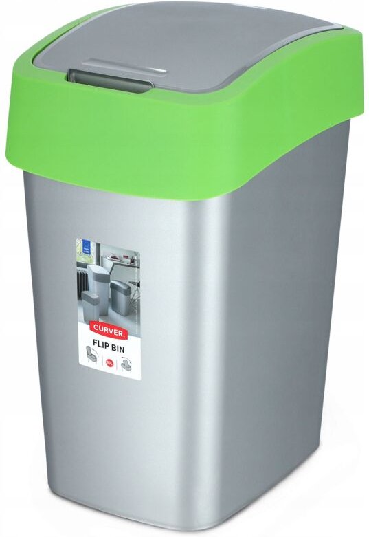 Curver Flip Bin 10L Abfallbehälter, grün