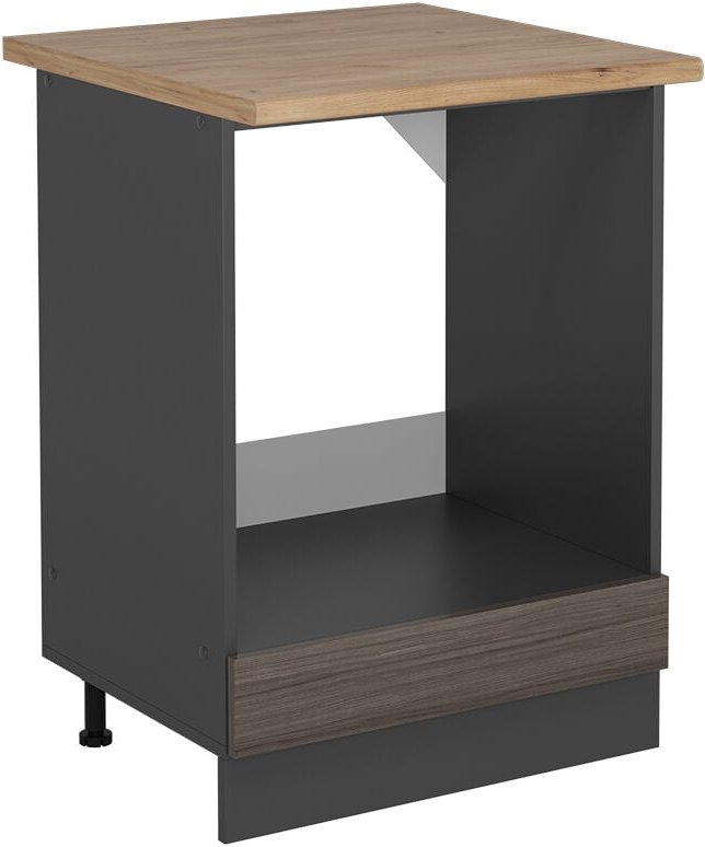 Thumbnail - Herdumbauschrank R-Line, Edelgrau, 60 cm , AP Eiche, Vicco