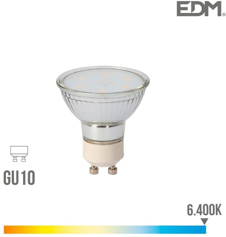 LED EDM Dichroitische Glasbirne GU10 5W 400lm 6400K Kaltlicht Ø5x5,5cm