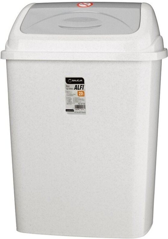 ALFI Abfalleimer mit Klappdeckel, 27 l, für Restmüll, hellgrau marmoriert