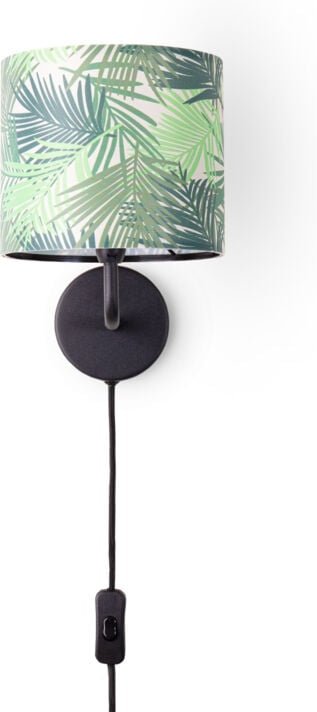 Paco Home Tischlampe Schreibtischlampe Wandlampe Stoff Nachttisch E14 Blumen Jungle Deko Wandleuchte - Schwarz, Design 3...