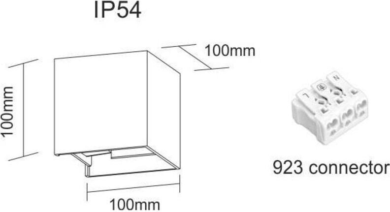 Thumbnail - IP54 6,8 W schwarze LED-Wandleuchte mit verstellbaren Lamellen 3000 K