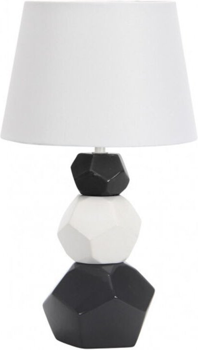 Fabrilamp - Keramische Tischlampe foz 1xe27 blanc/neg pant weiß 41x24x24 cm