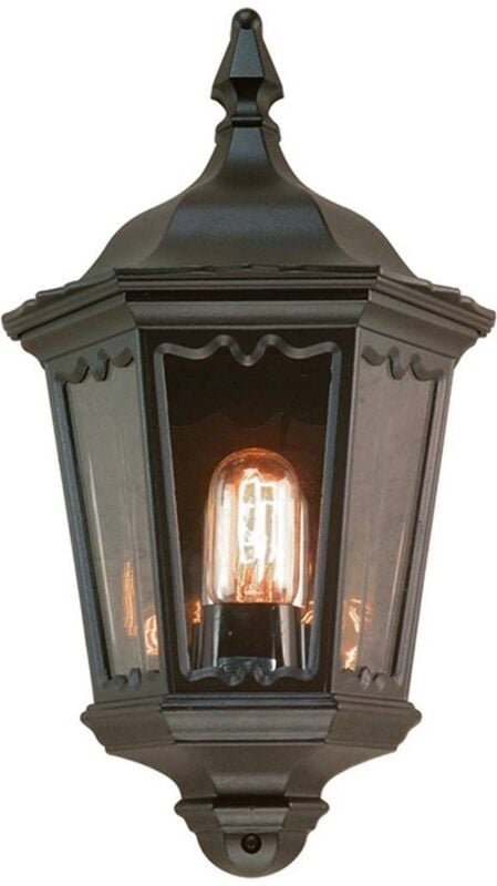 Elstead - Medstead - 1 Licht Außenwand Halblaterne Hellschwarz IP43, E27